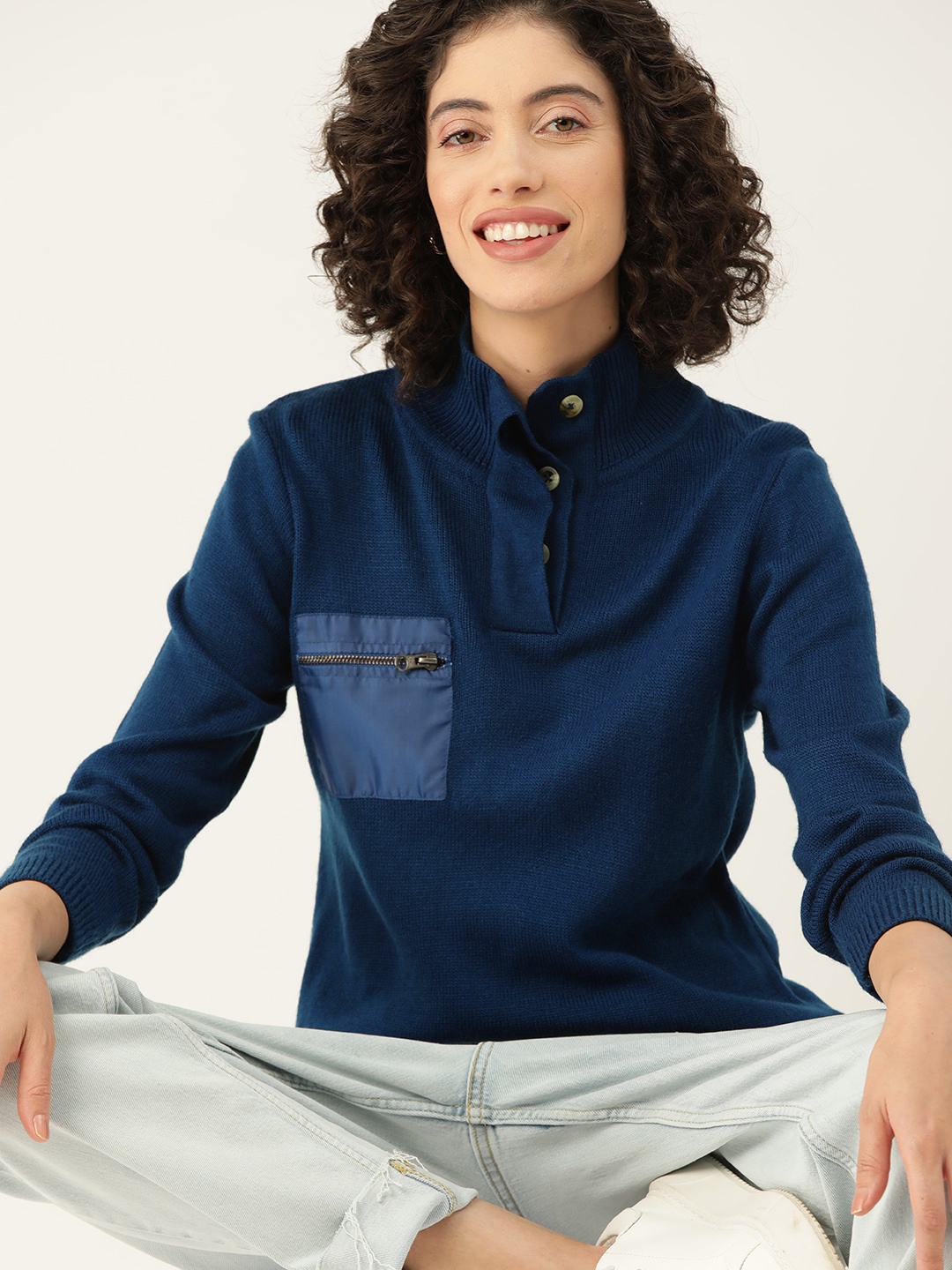 

Mast & Harbour Solid Pullover, Navy blue
