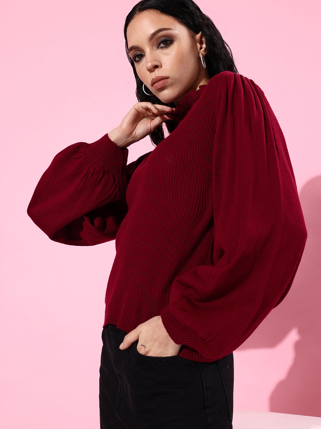 

Mast & Harbour Pullover Sweater, Maroon