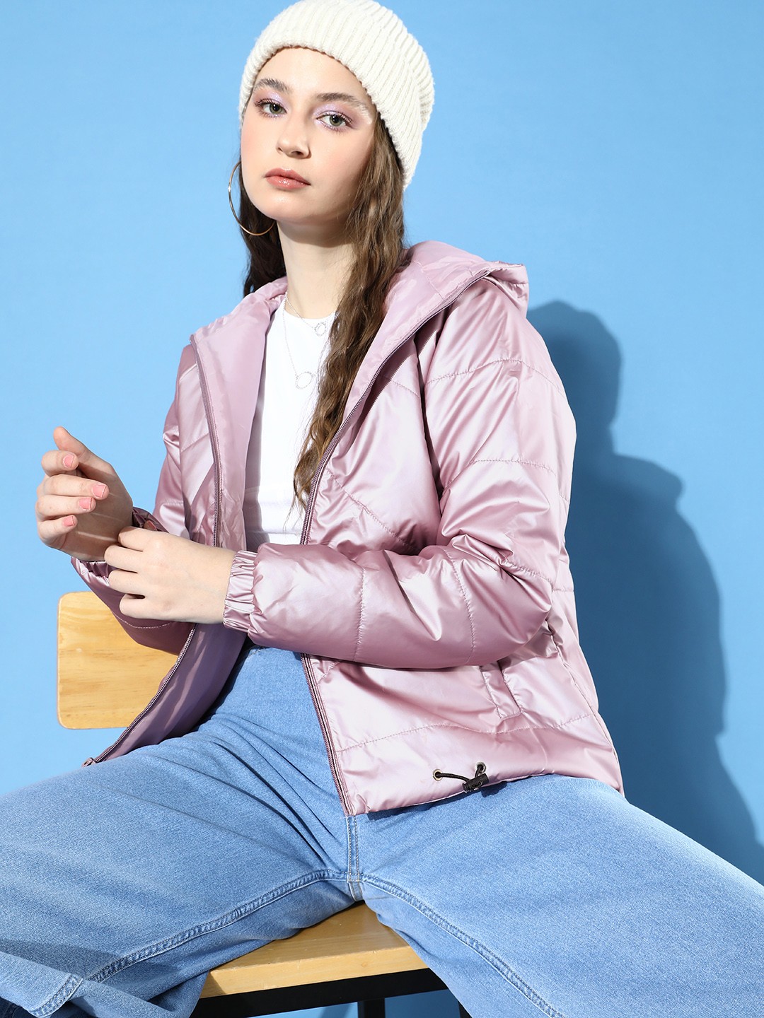 

Mast & Harbour Hooded Padded Jacket, Pink