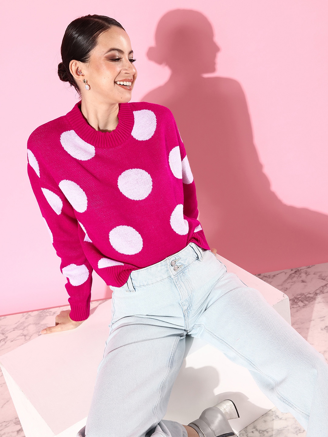 

Mast & Harbour Geometric Printed Acrylic Pullover, Pink
