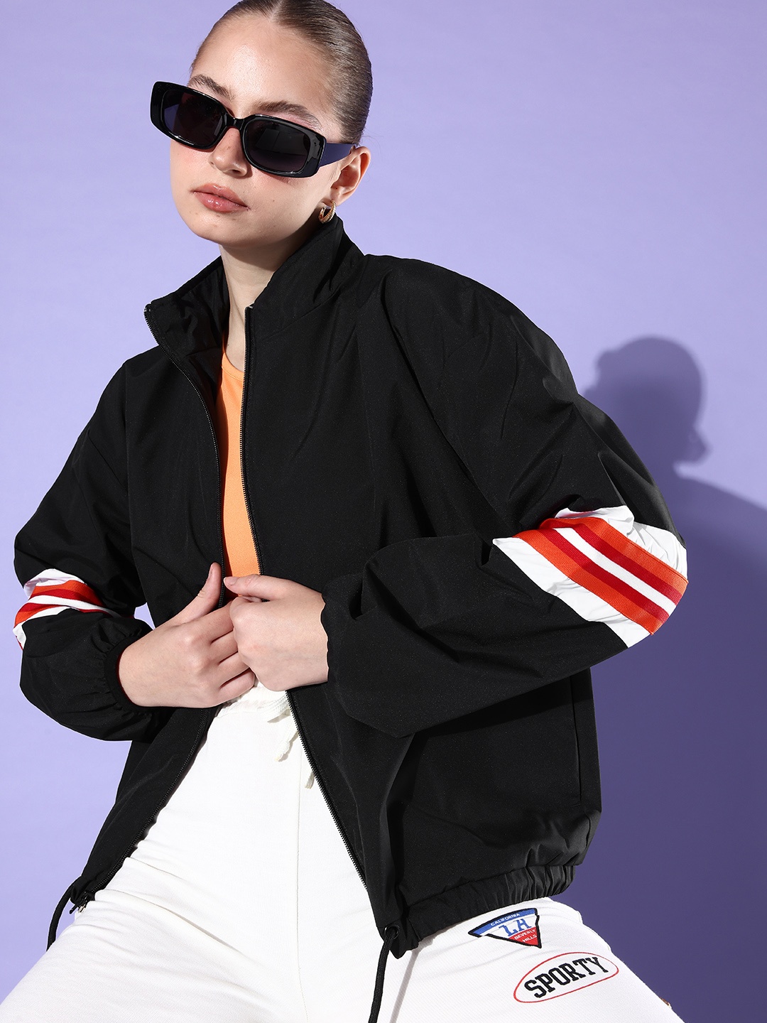 

Mast & Harbour Solid December-Frosty Winters-Soft Textures Tailored Jacket, Black
