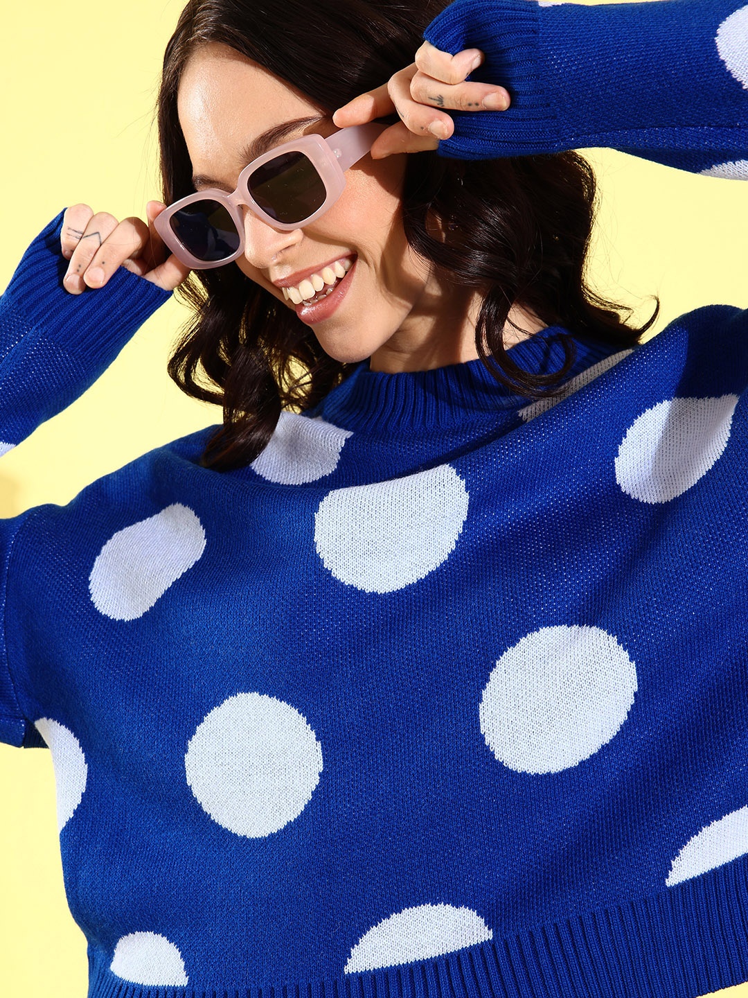 

Mast & Harbour Polka Dot Pullover Sweater, Blue