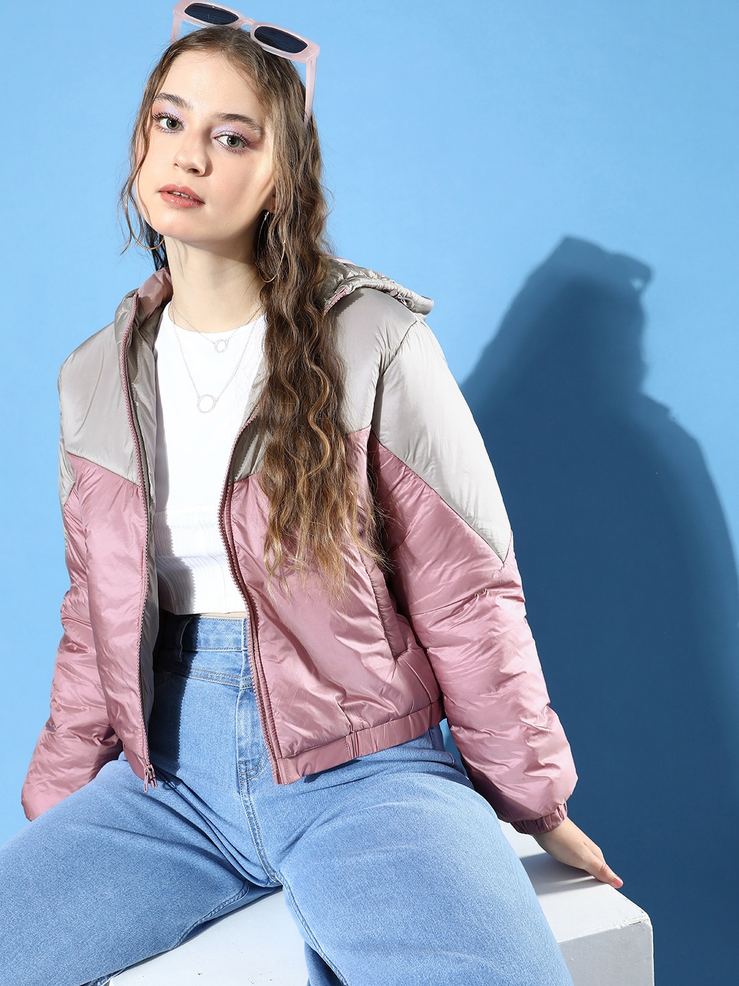 

Mast & Harbour Colourblocked Hooded Padded Jacket, Pink