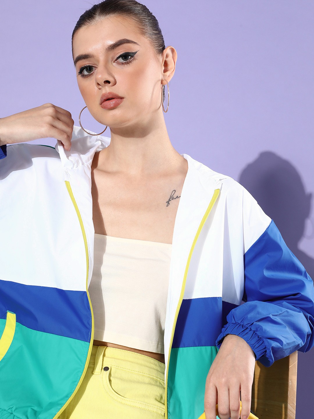 

Mast & Harbour Colourblocked Tailored Jacket, White