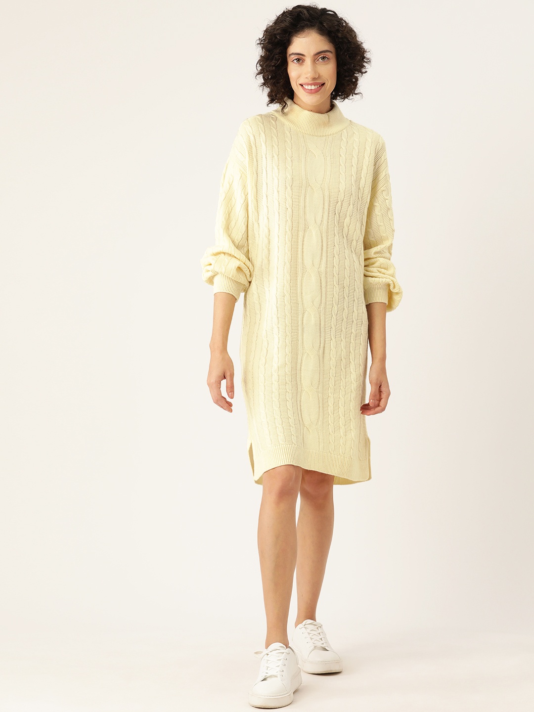 

Mast & Harbour Cable Knit Acrylic Winter Dress, Cream