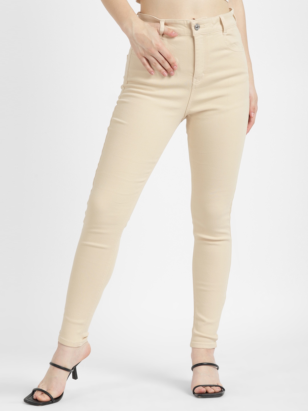 

ALCOTT Skinny Fit Stretchable Jeans, Cream