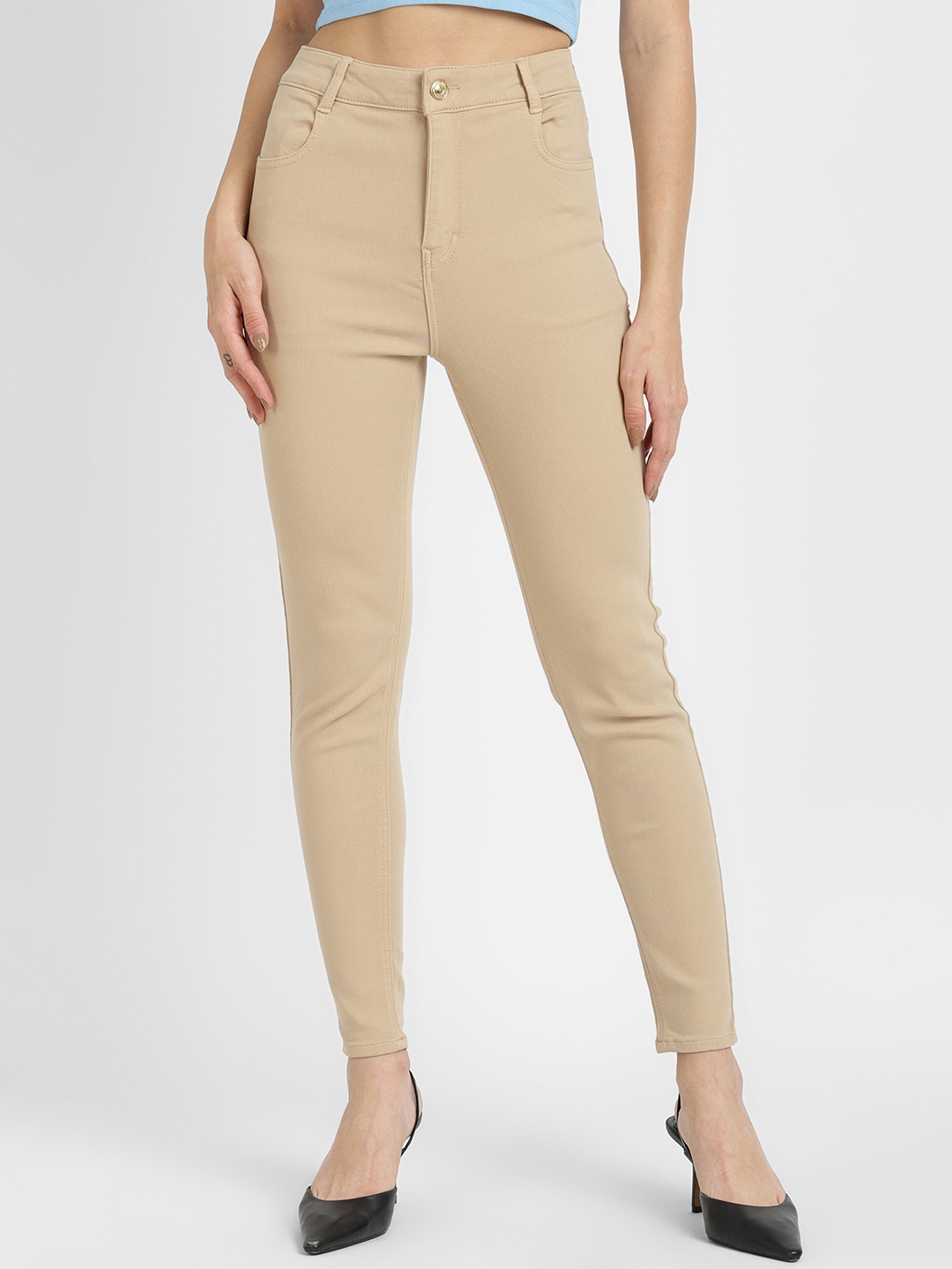 

ALCOTT Skinny Fit Stretchable Jeans, Beige