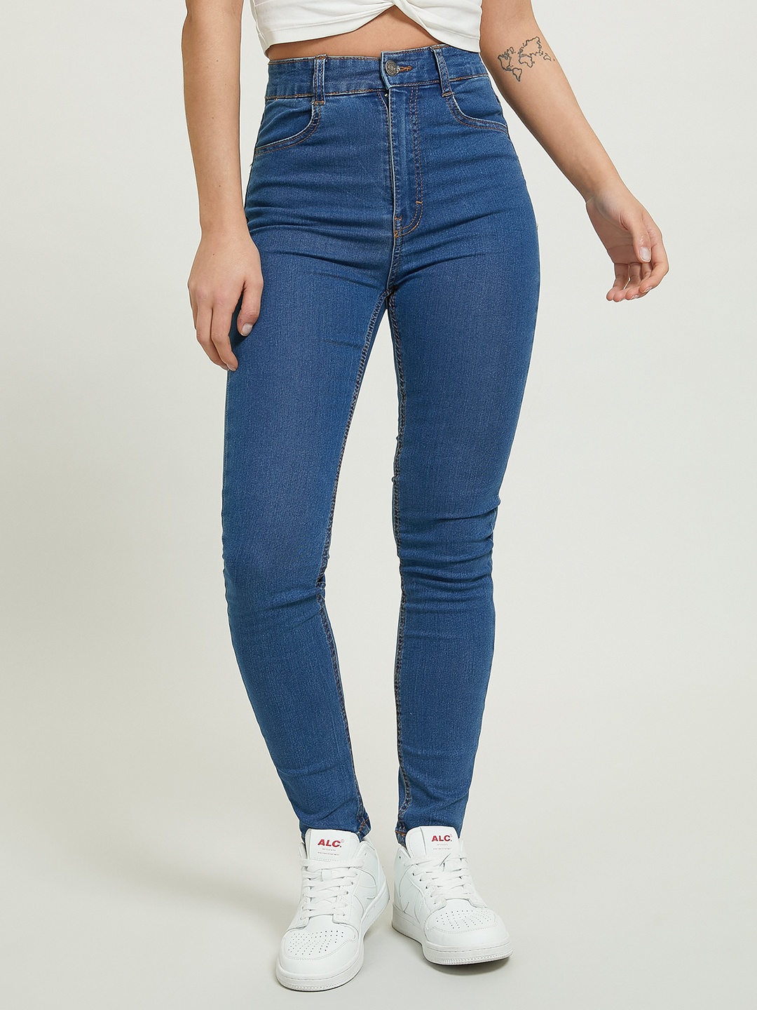 

ALCOTT Skinny Fit High-Rise Stretchable Jeans, Blue