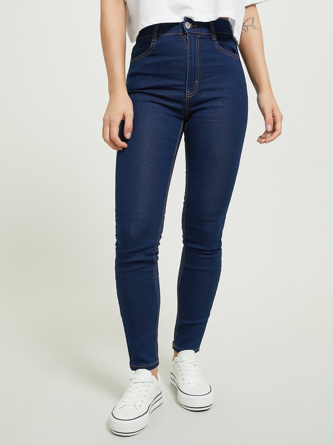 

ALCOTT Women Skinny Fit High-Rise Stretchable Jeans, Blue