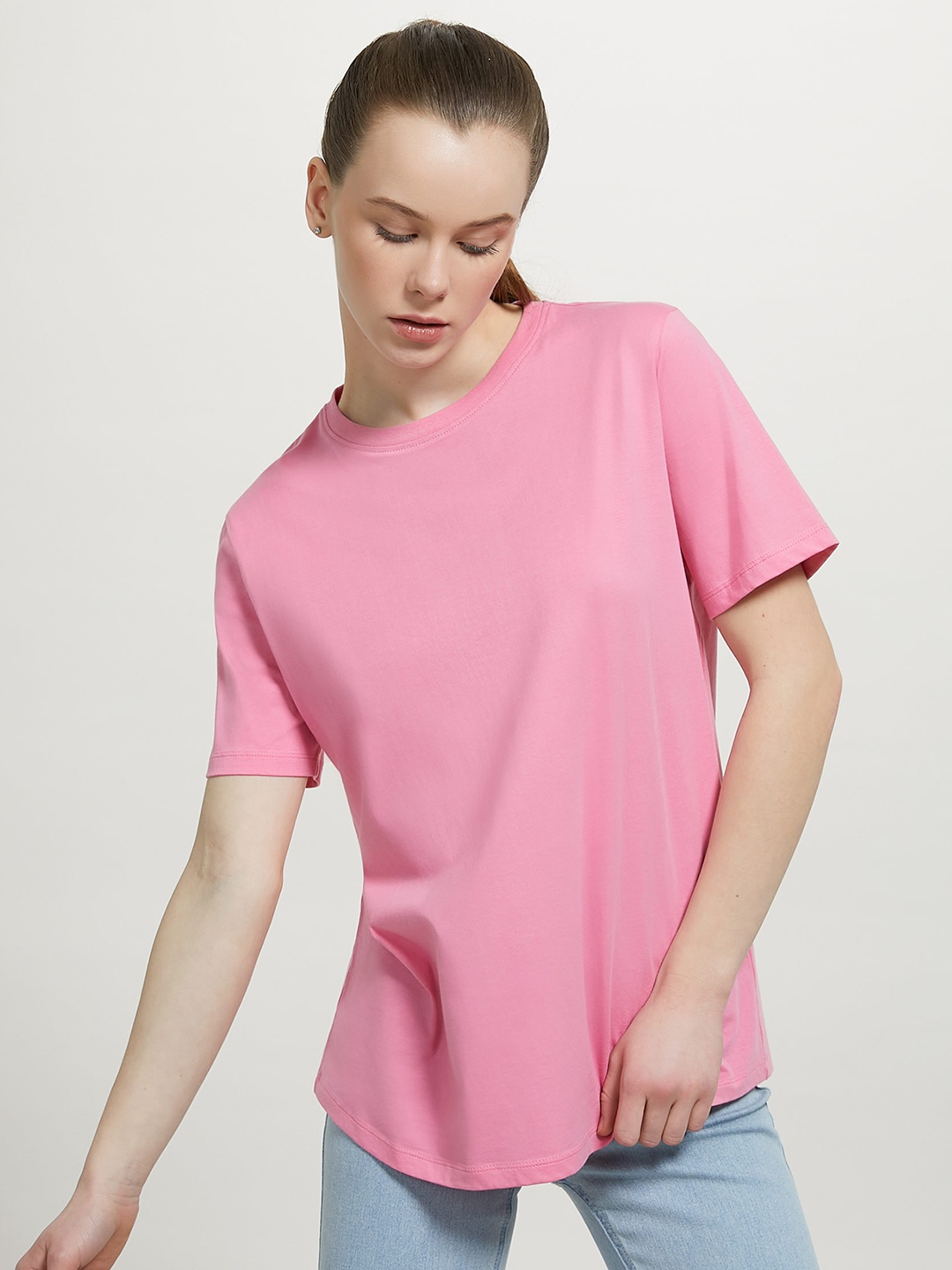 

ALCOTT Pure Cotton Relaxed Fit T-shirt, Pink