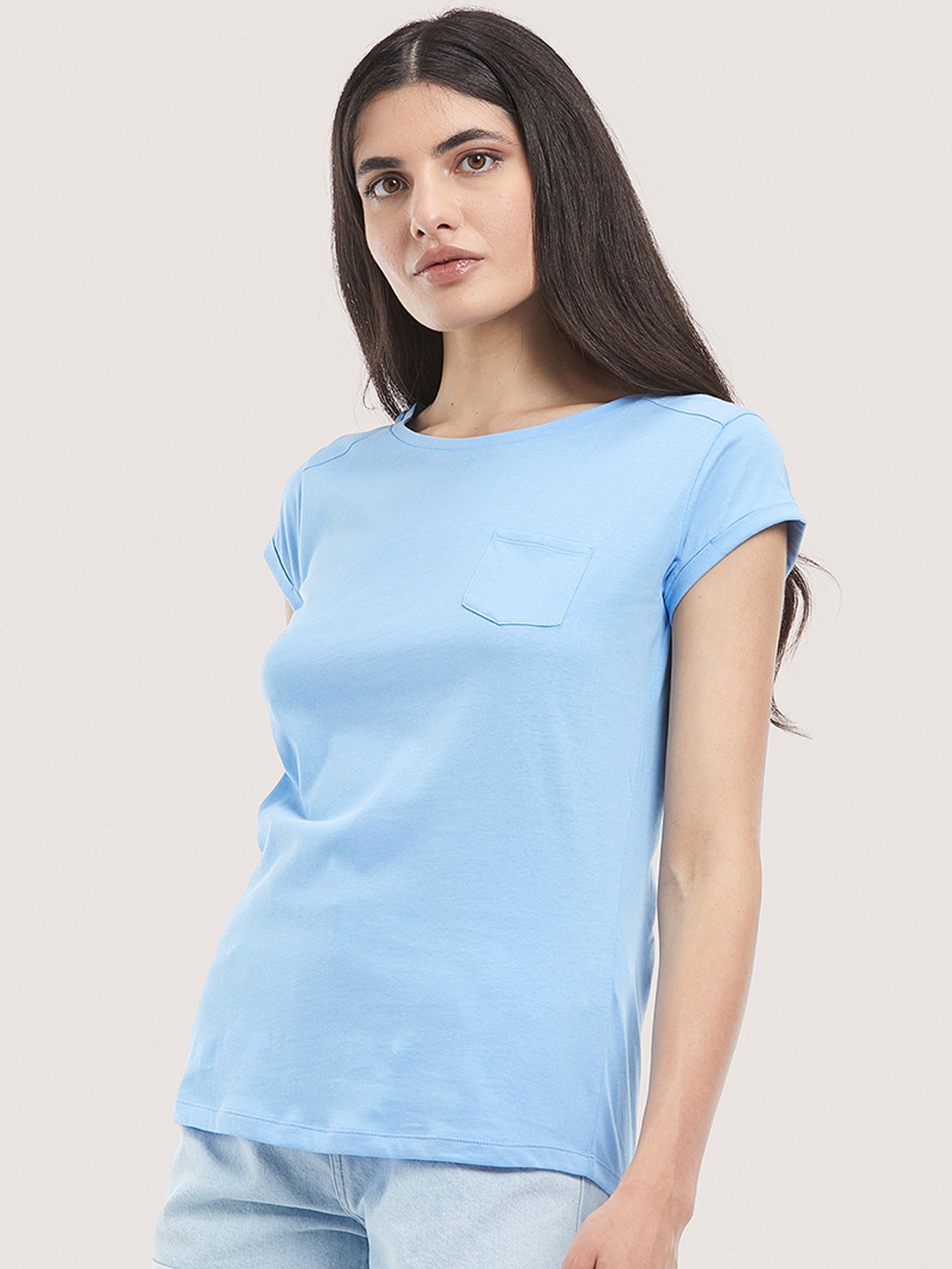 

ALCOTT Pure Cotton Slim Fit T-shirt, Blue