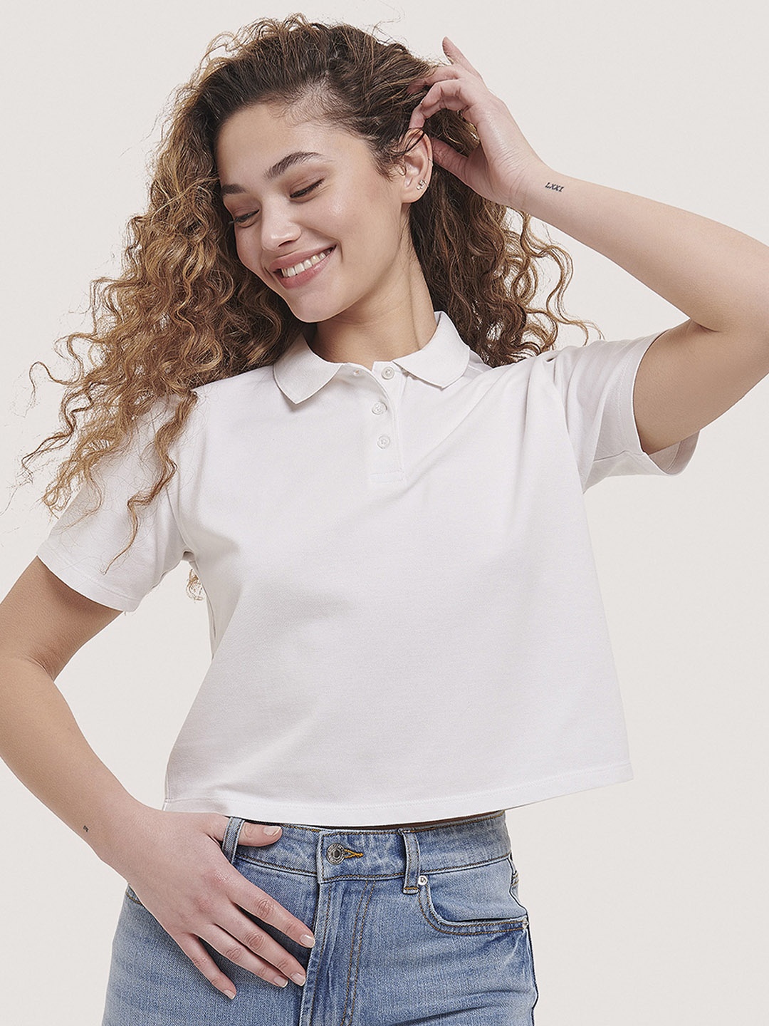 

ALCOTT Polo Collar T-shirt, White
