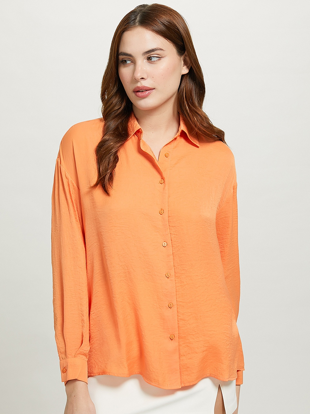 

ALCOTT Spread Collar Regular Fit Shirt, Orange