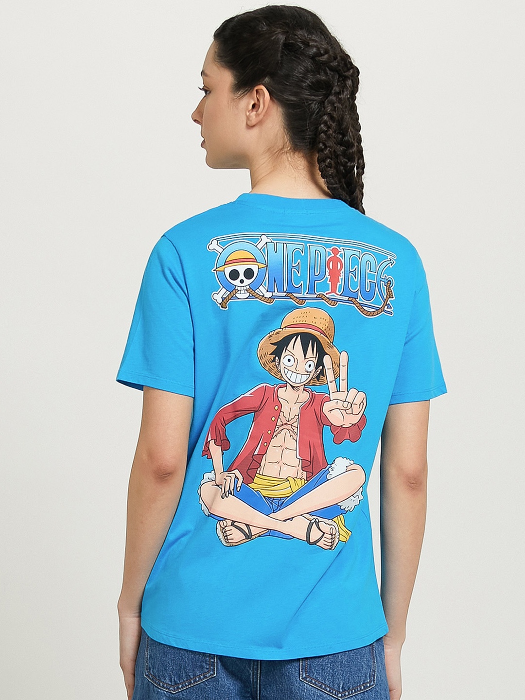 

ALCOTT Graphic Print Pure Cotton T-shirt, Blue