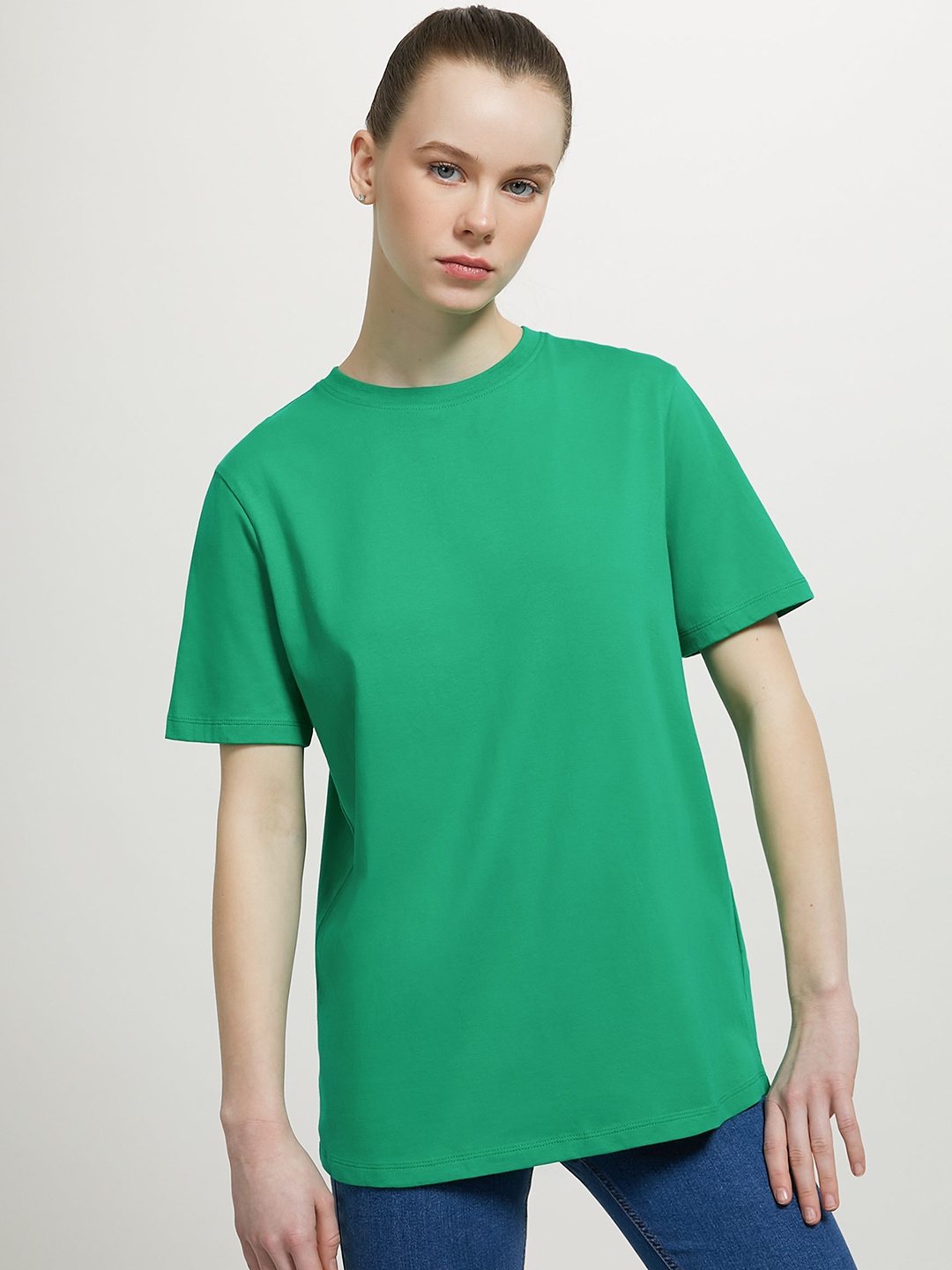 

ALCOTT Relaxed Fit Pure Cotton T-shirt, Green