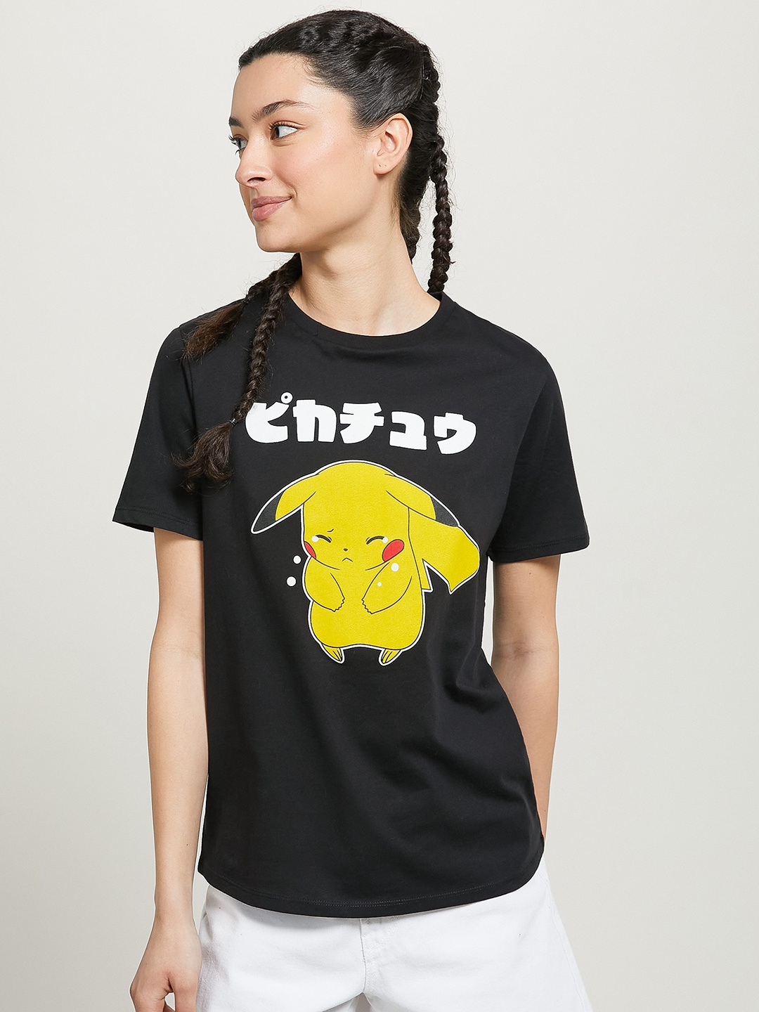 

ALCOTT Pokemon Printed Pure Cotton T-shirt, Black