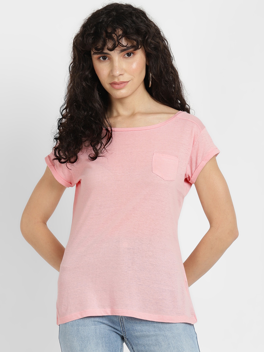 

ALCOTT Women Pure Cotton T-shirt, Pink