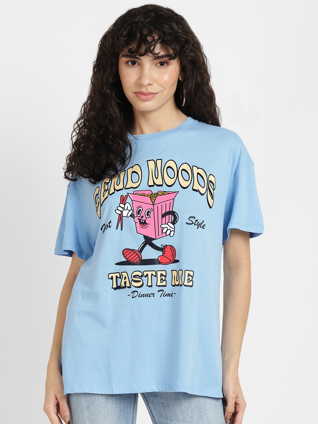 

ALCOTT Typography Printed Pure Cotton T-shirt, Blue
