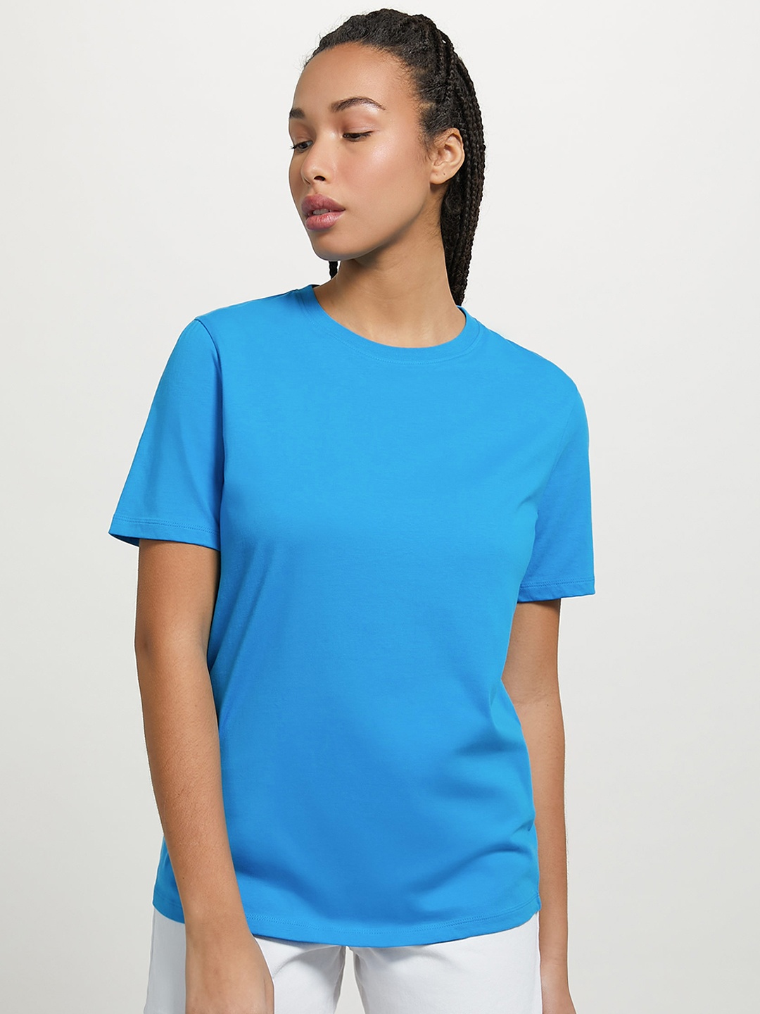 

ALCOTT Relaxed Fit Pure Cotton T-shirt, Blue