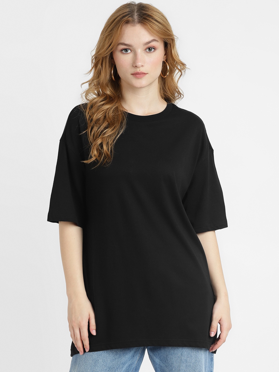 

ALCOTT Pure Cotton Oversized T-shirt, Black