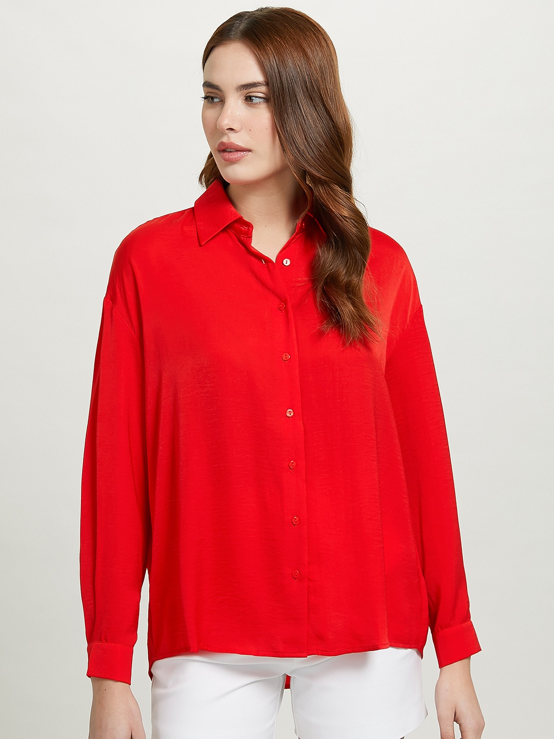 

ALCOTT Spread Collar Regular Fit Shirt, Red