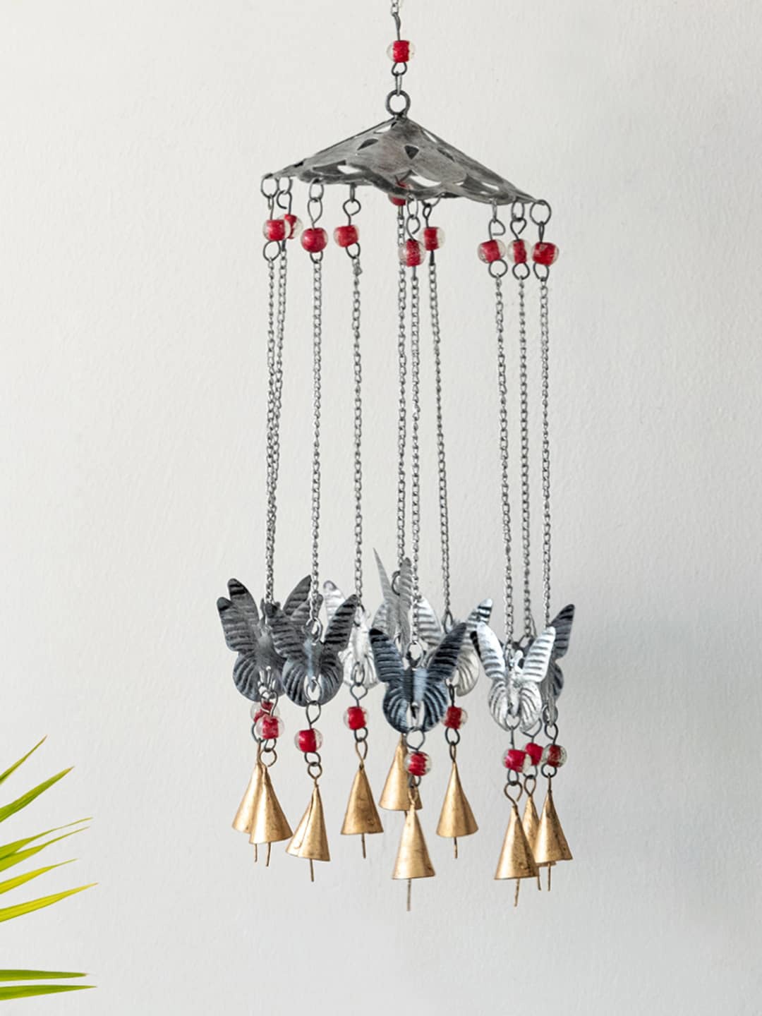

ExclusiveLane Jhankar Beats Of Kutch Silver Toned Dancing Butterflies Hanging Wind Chime