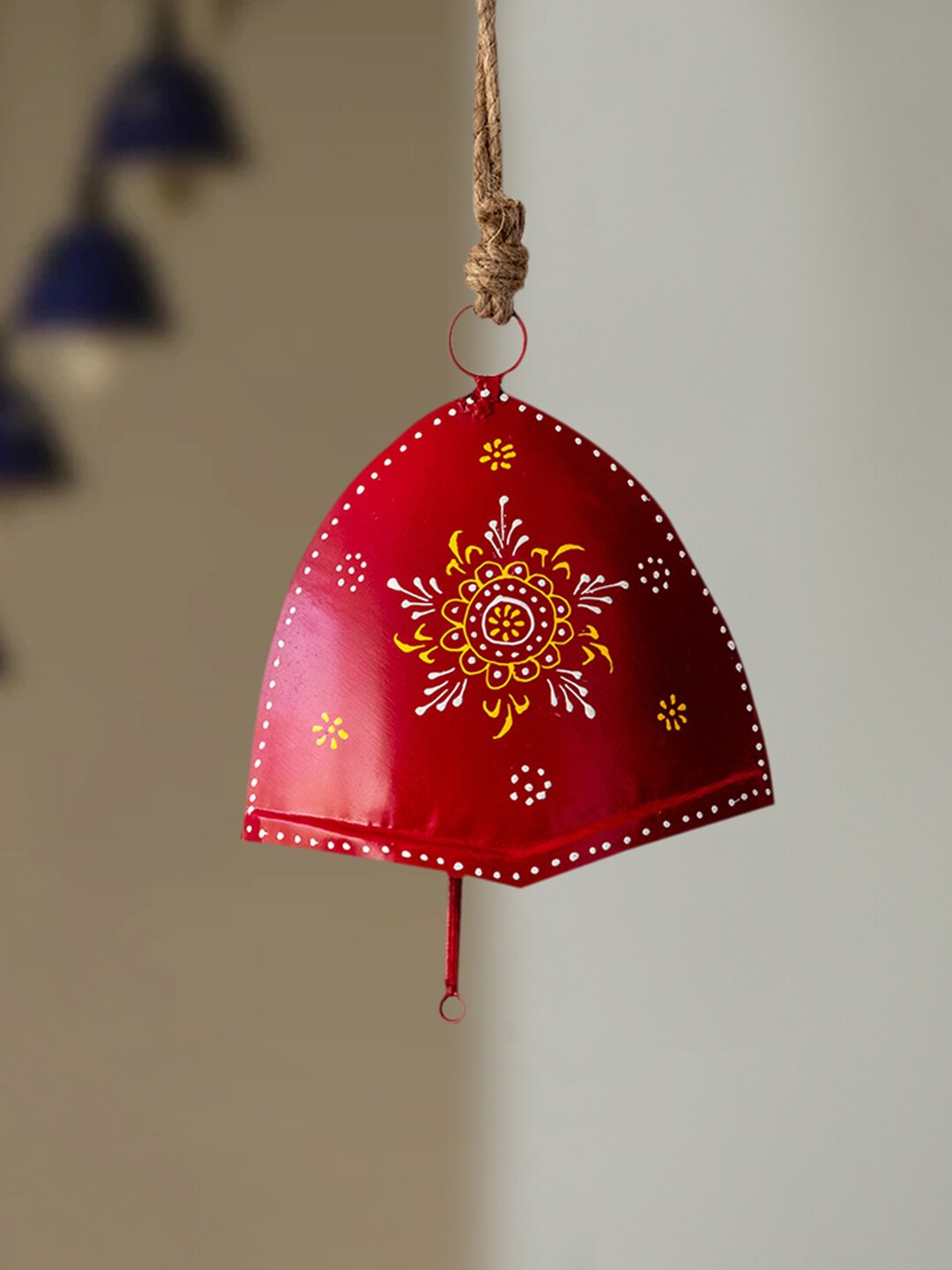 

ExclusiveLane Jhankar Beats Of Kutch Red & Yellow Printed Metal Wind Chime