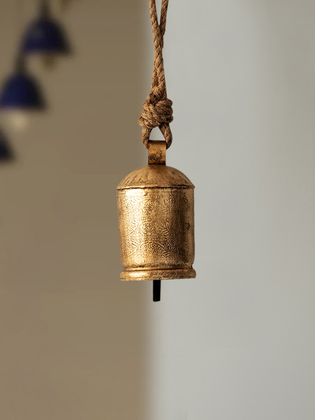

ExclusiveLane Gold Toned Kutch Decorative Hanging Iron Windchime