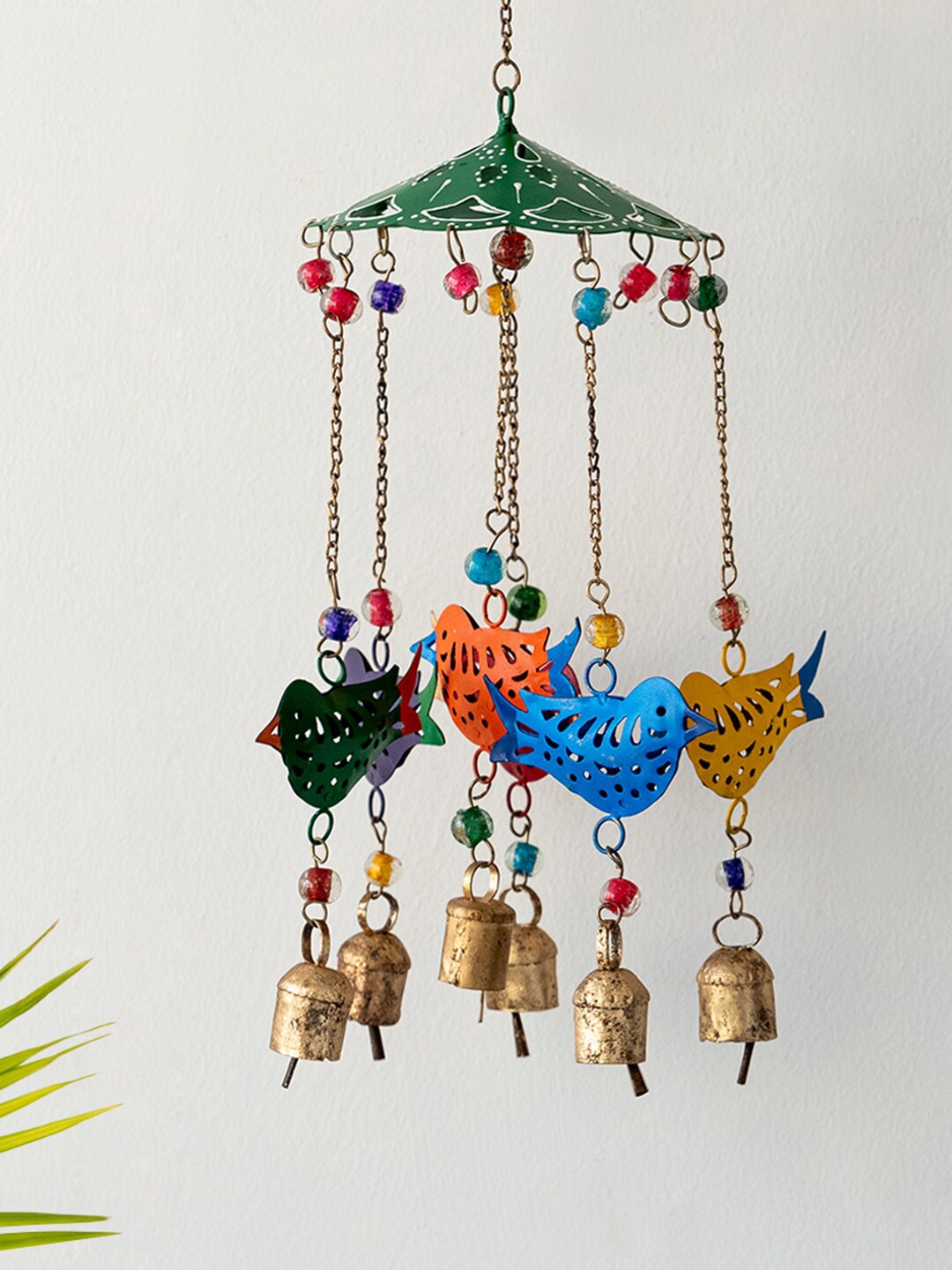 

ExclusiveLane Red & Yellow Textured Hanging Windchime