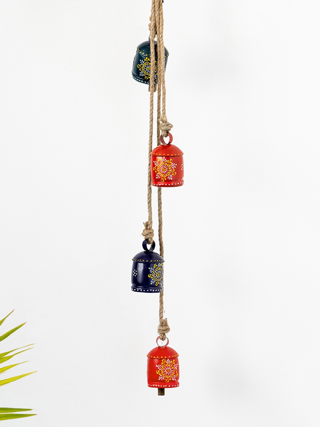 ExclusiveLane Ghantadi Red & Blue Textured Windchimes