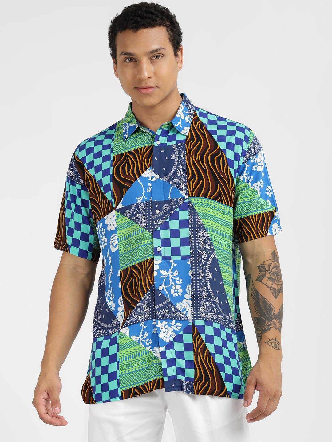 

ALCOTT Opaque Printed Casual Shirt, Navy blue