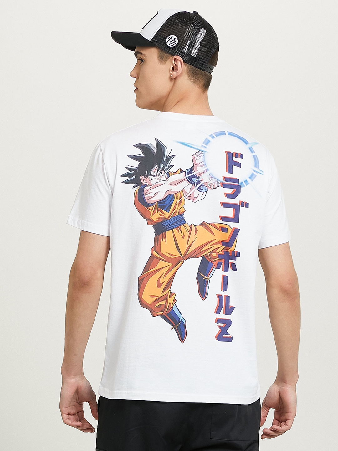 

ALCOTT Men Dragon Ball Z Printed Pure Cotton T-shirt, White