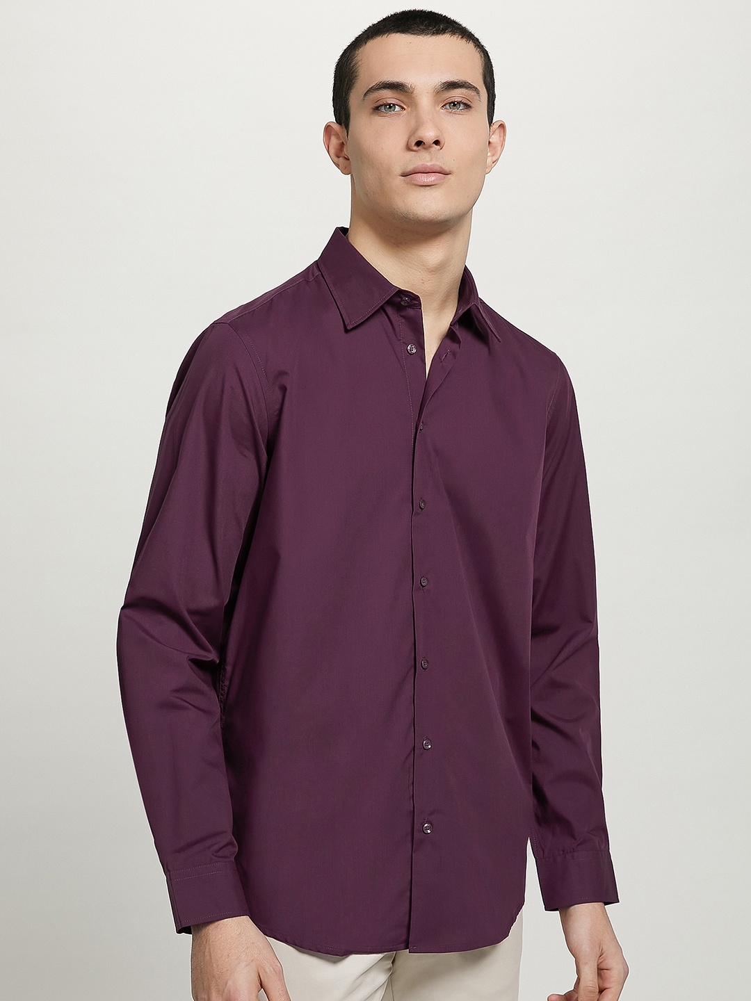 

ALCOTT Longline Casual Shirt, Burgundy