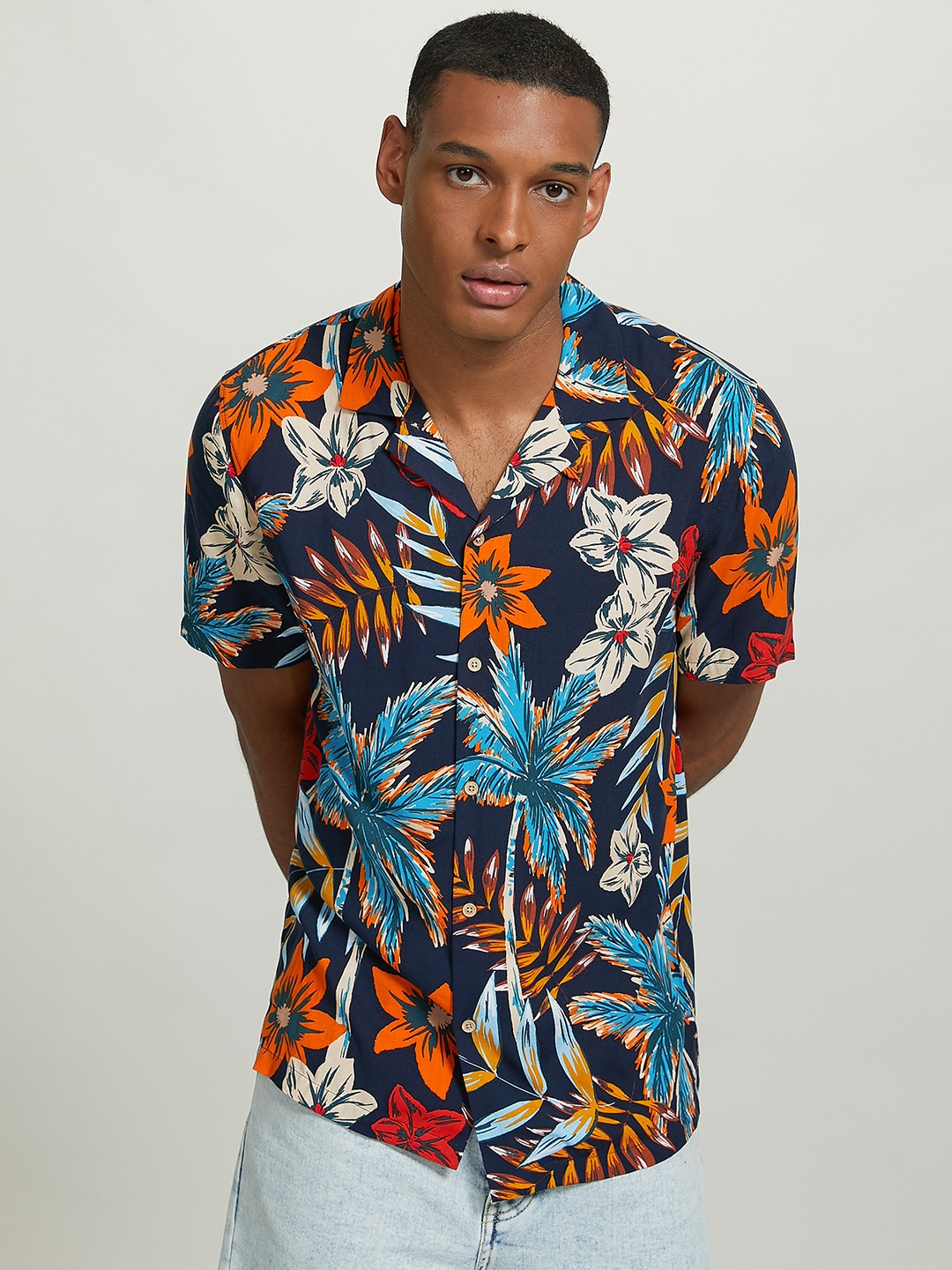 

ALCOTT Floral Printed Casual Shirt, Black