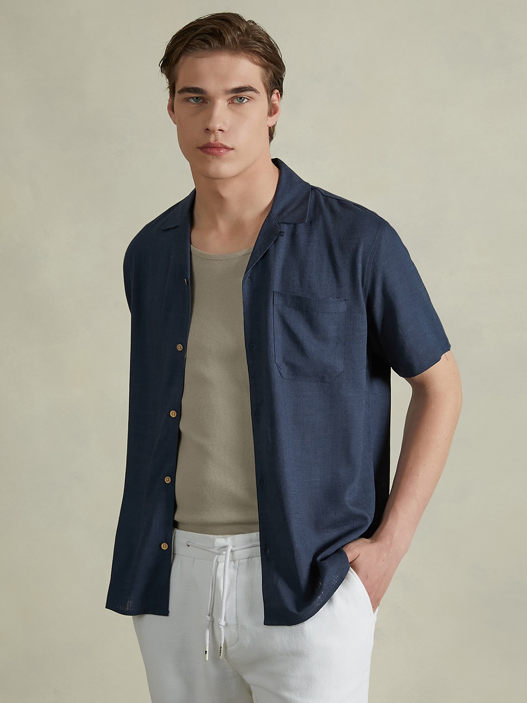 

ALCOTT Short Sleeves Casual Shirt, Blue