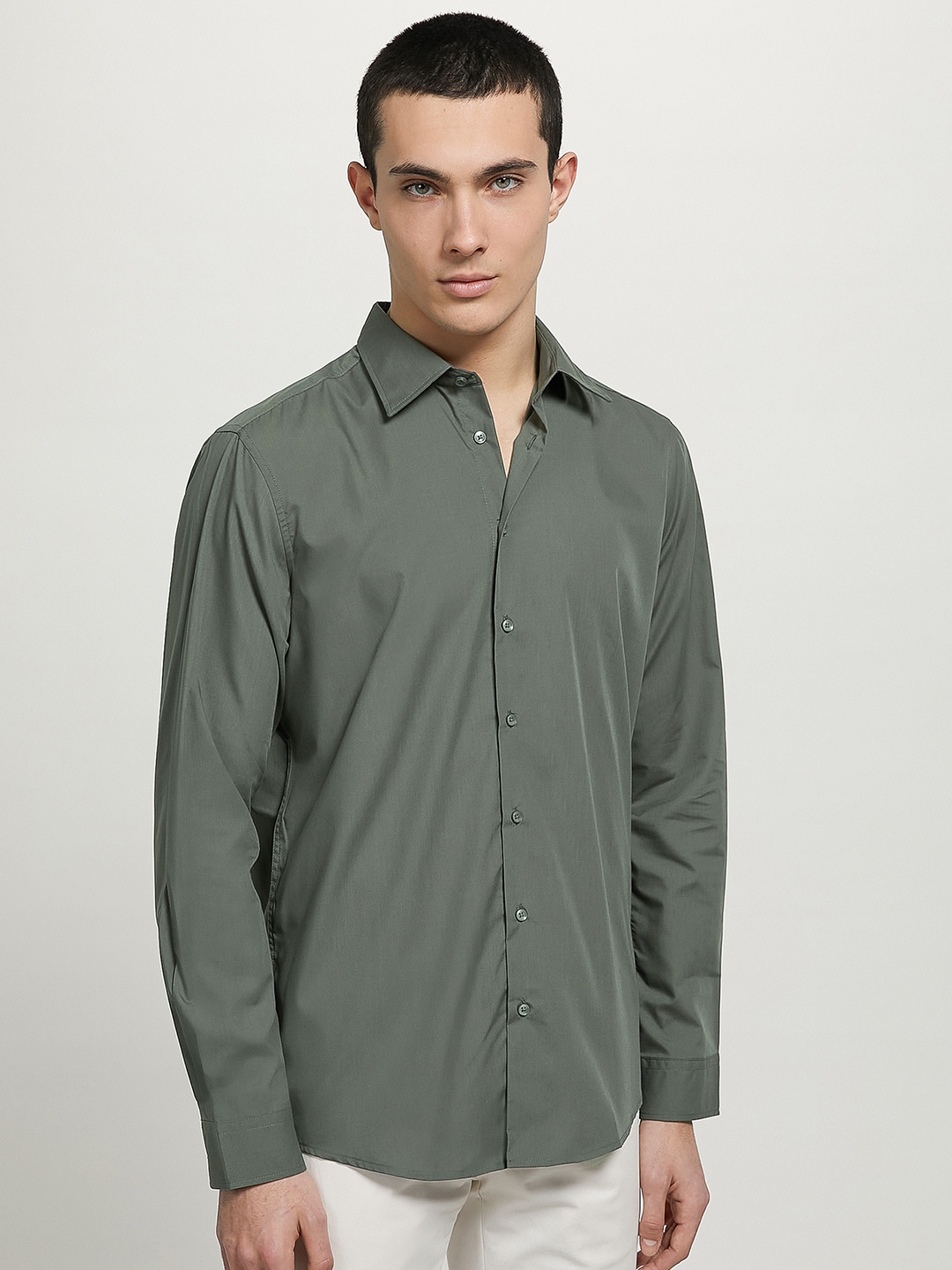 

ALCOTT Men Grey Opaque Casual Shirt