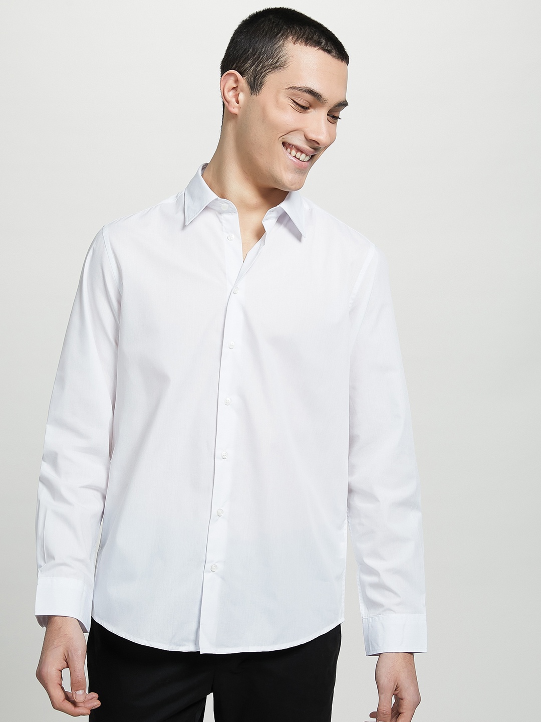 

ALCOTT Long Sleeves Opaque Casual Shirt, White