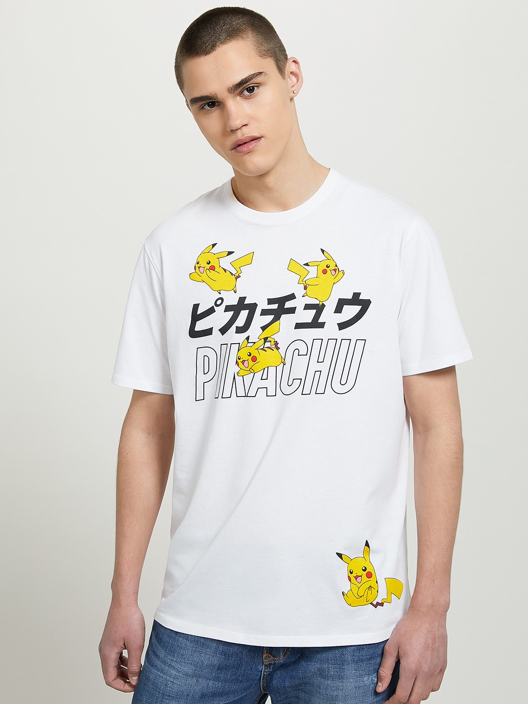 

ALCOTT Pokemon Printed Pure Cotton T-shirt, White