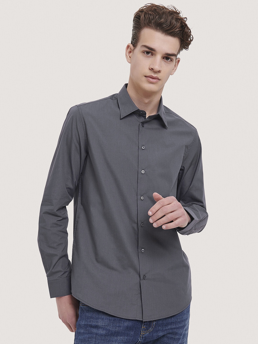 

ALCOTT Regular Fit Casual Shirt, Grey