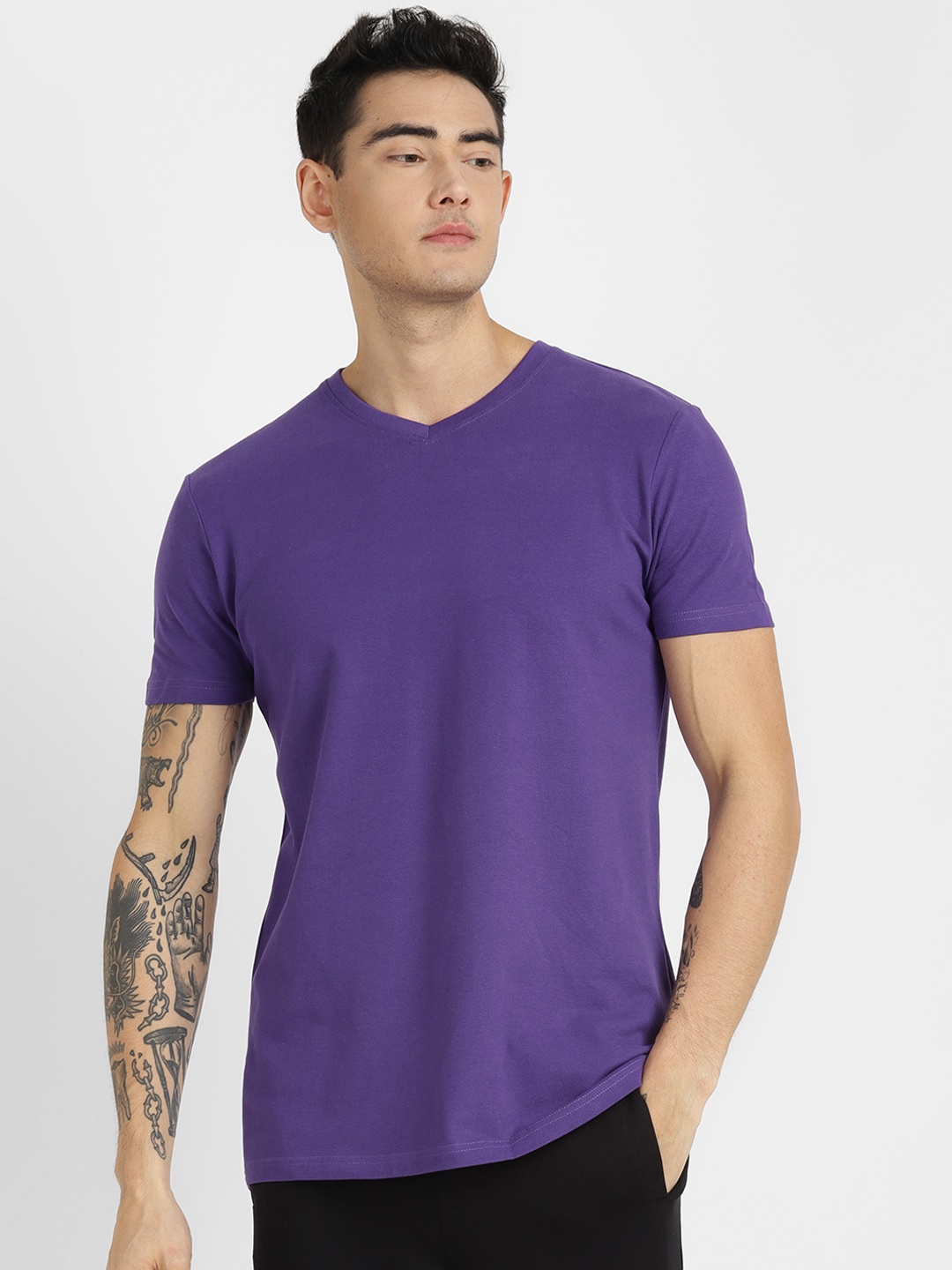

ALCOTT V-Neck Regular Fit T-shirt, Purple