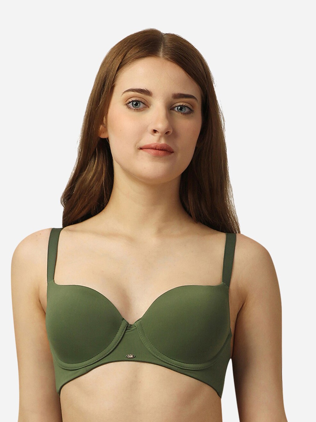 

Soie Medium Coverage Underwired Lightly Padded T-shirt Bra CB-135MILITARY, Olive