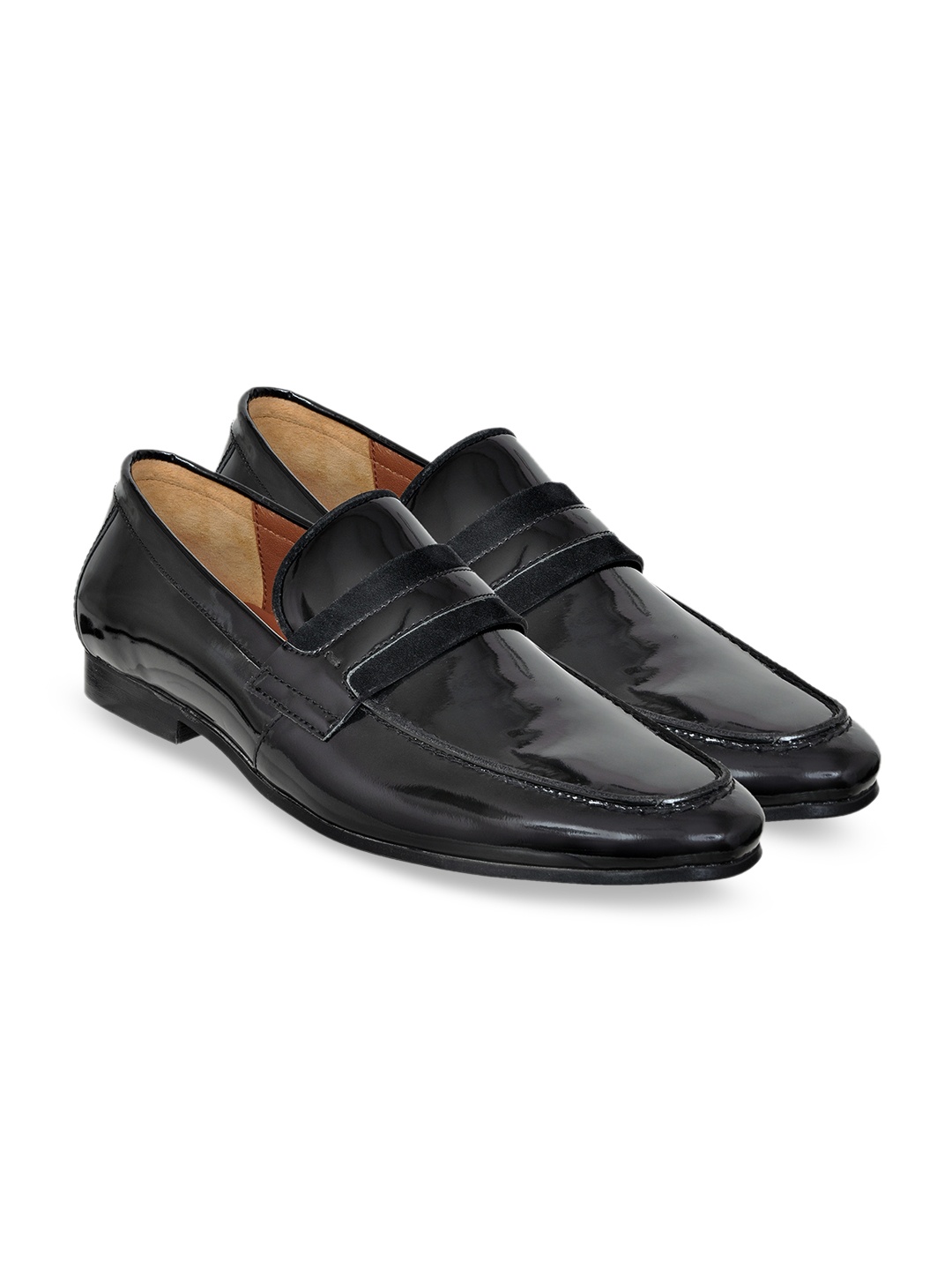 

HX London Men Patent Leather Formal Penny Loafers, Black