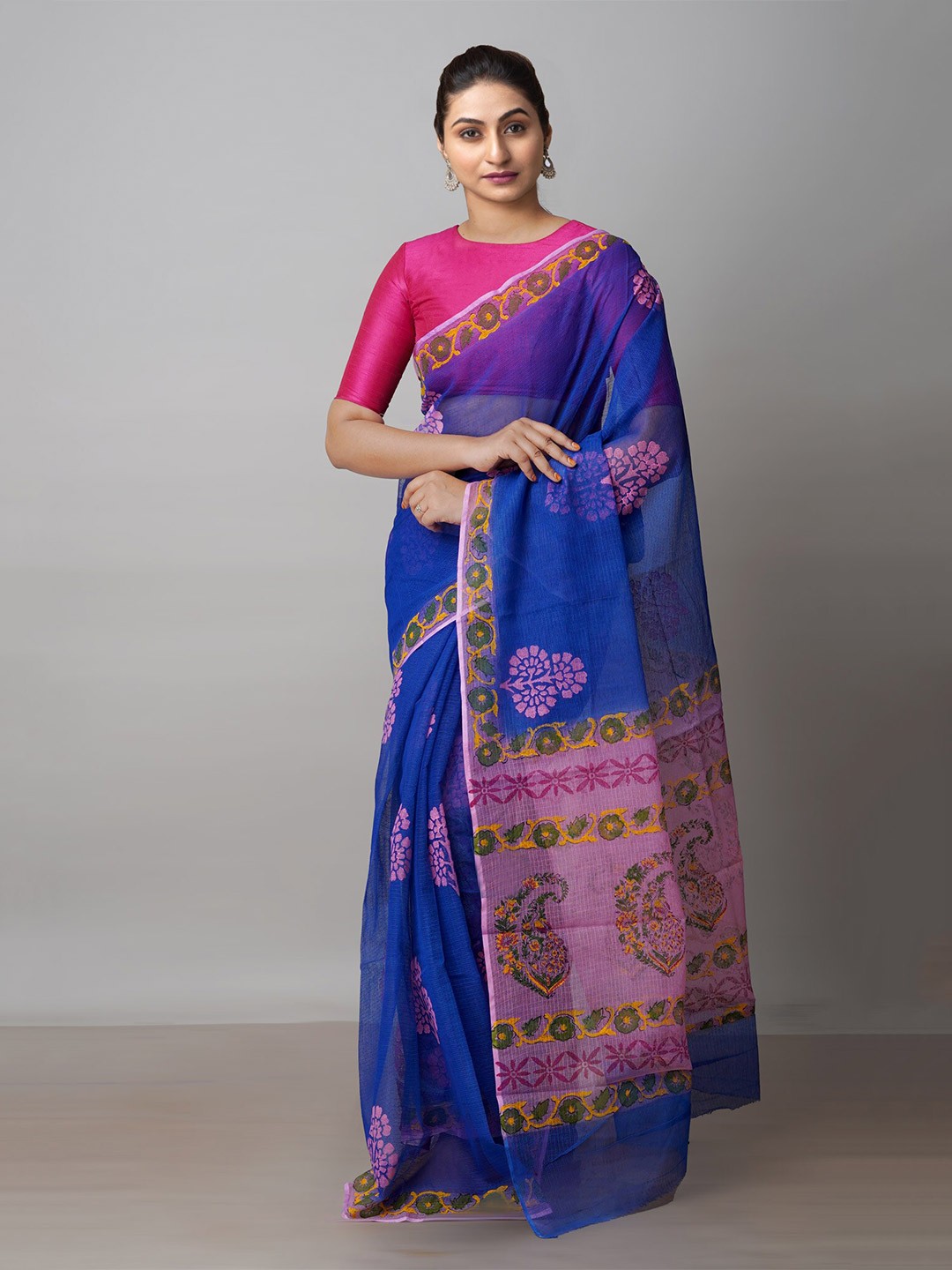 

Unnati Silks Ethnic Motifs Pure Cotton Kota Saree, Blue