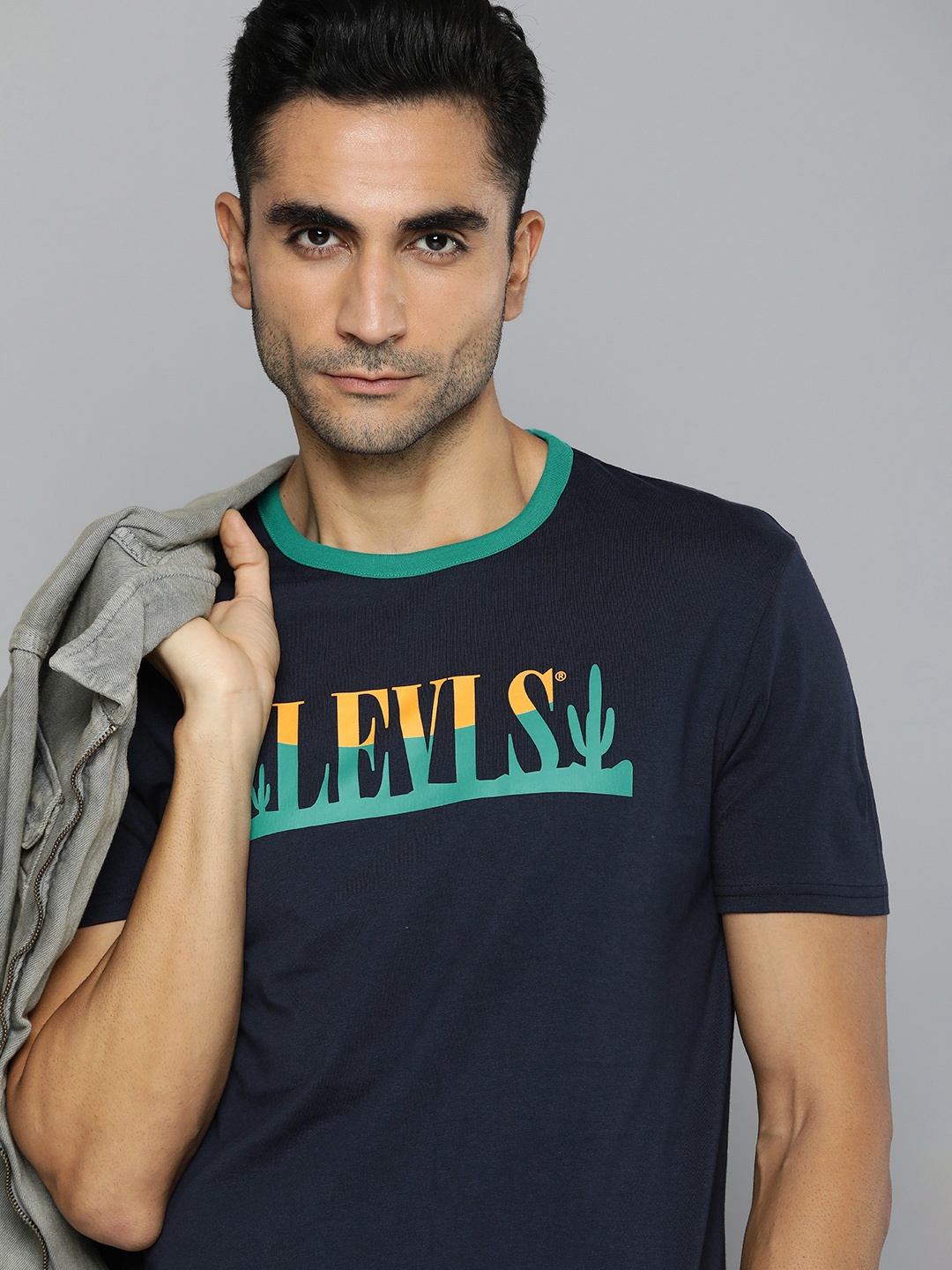 

Levis Graphic Brand Logo Printed Pure Cotton T-shirt, Navy blue