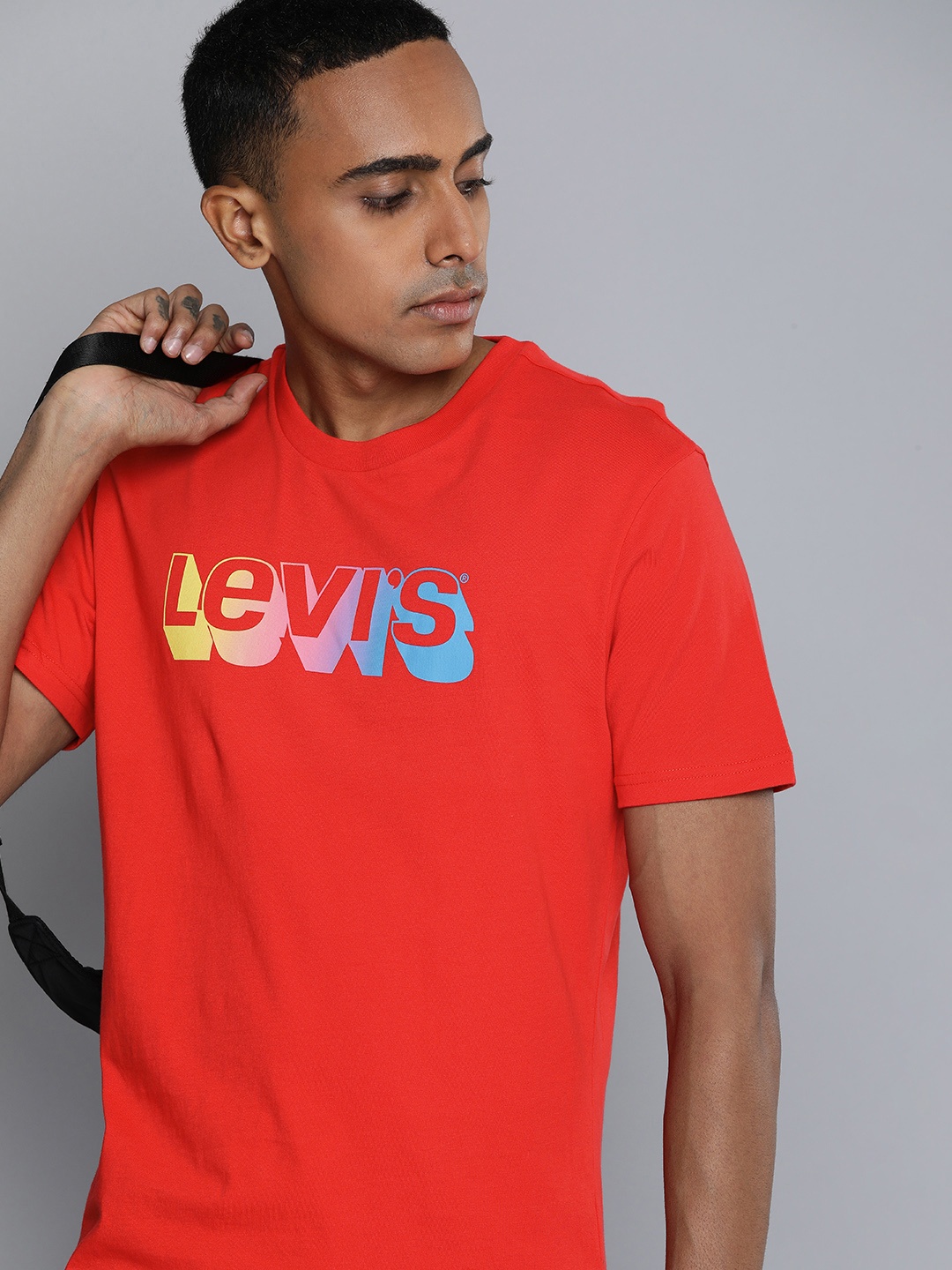 

Levis Brand Logo Printed Pure Cotton T-shirt, Red