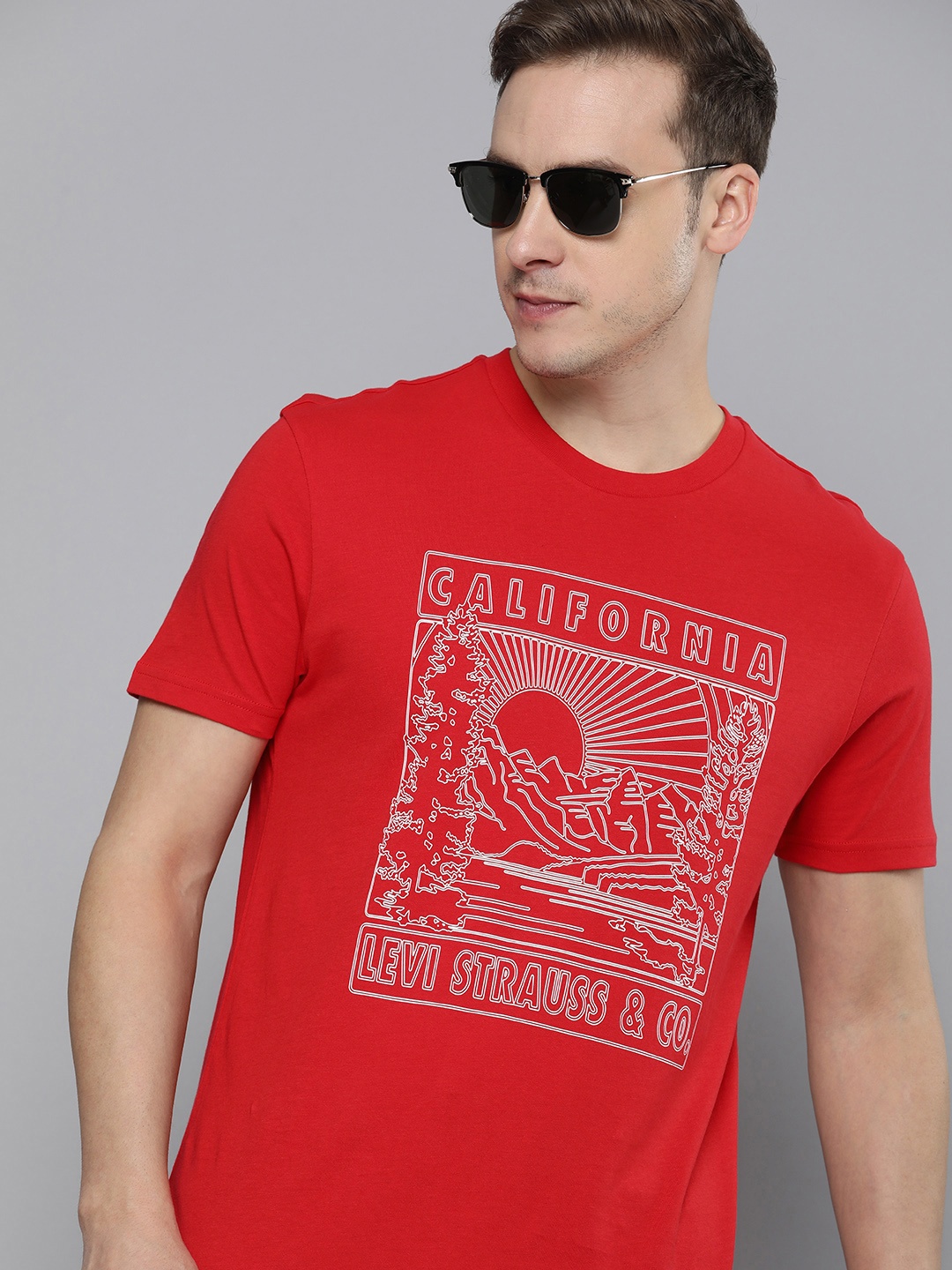 

Levis Printed Pure Cotton T-shirt, Red