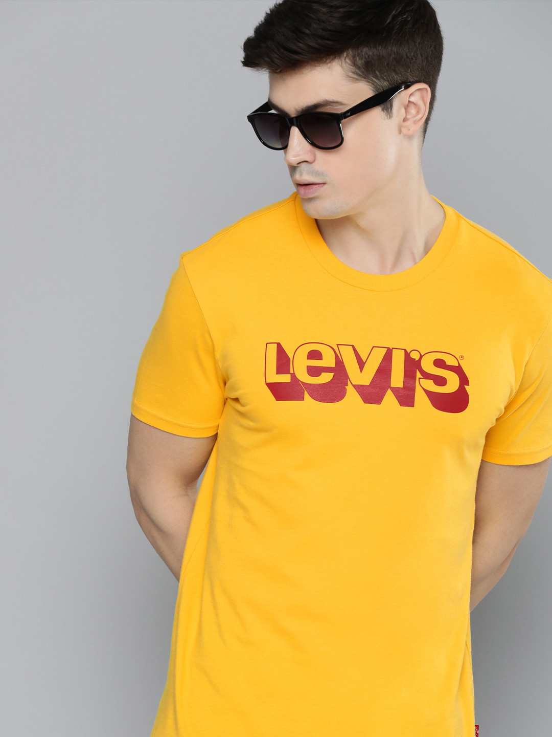 

Levis Brand Logo Printed Pure Cotton T-shirt, Yellow