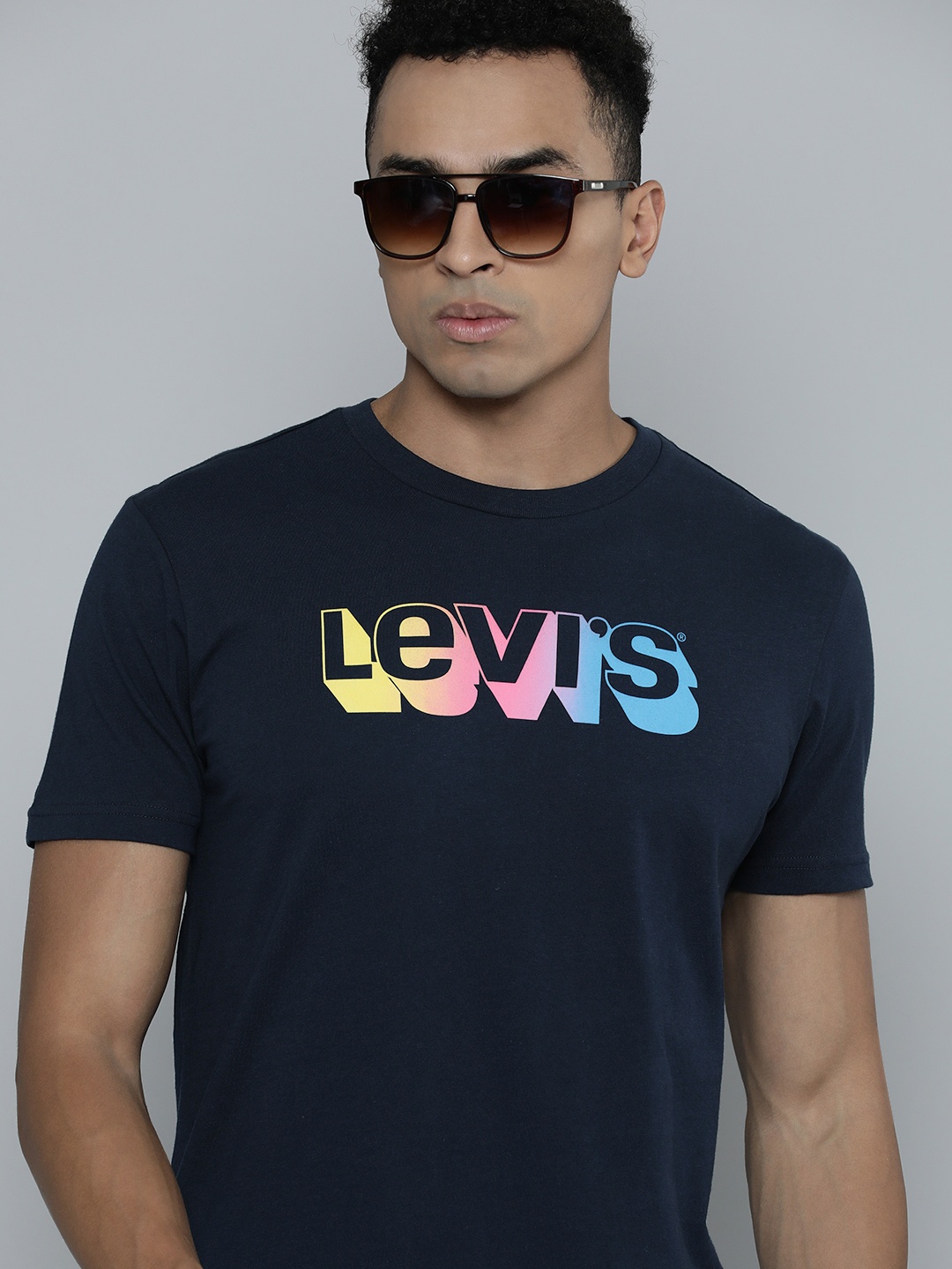 

Levis Graphic Brand Logo Printed Pure Cotton T-shirt, Navy blue
