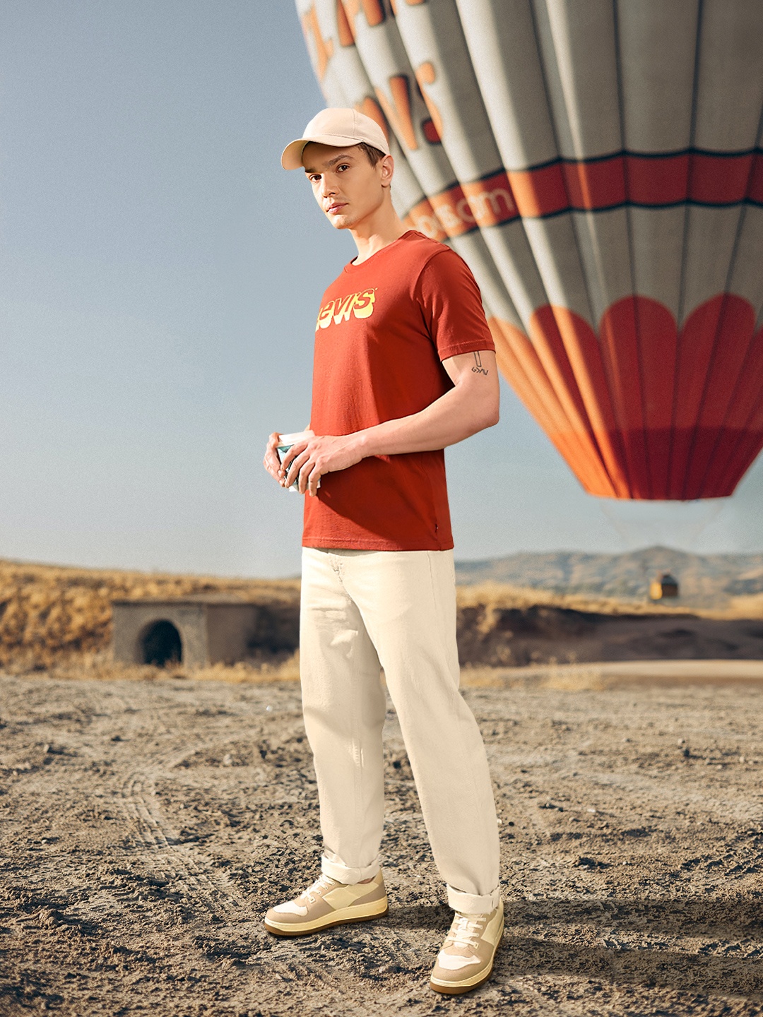

Levis Brand Logo Printed Pure Cotton T-shirt, Rust