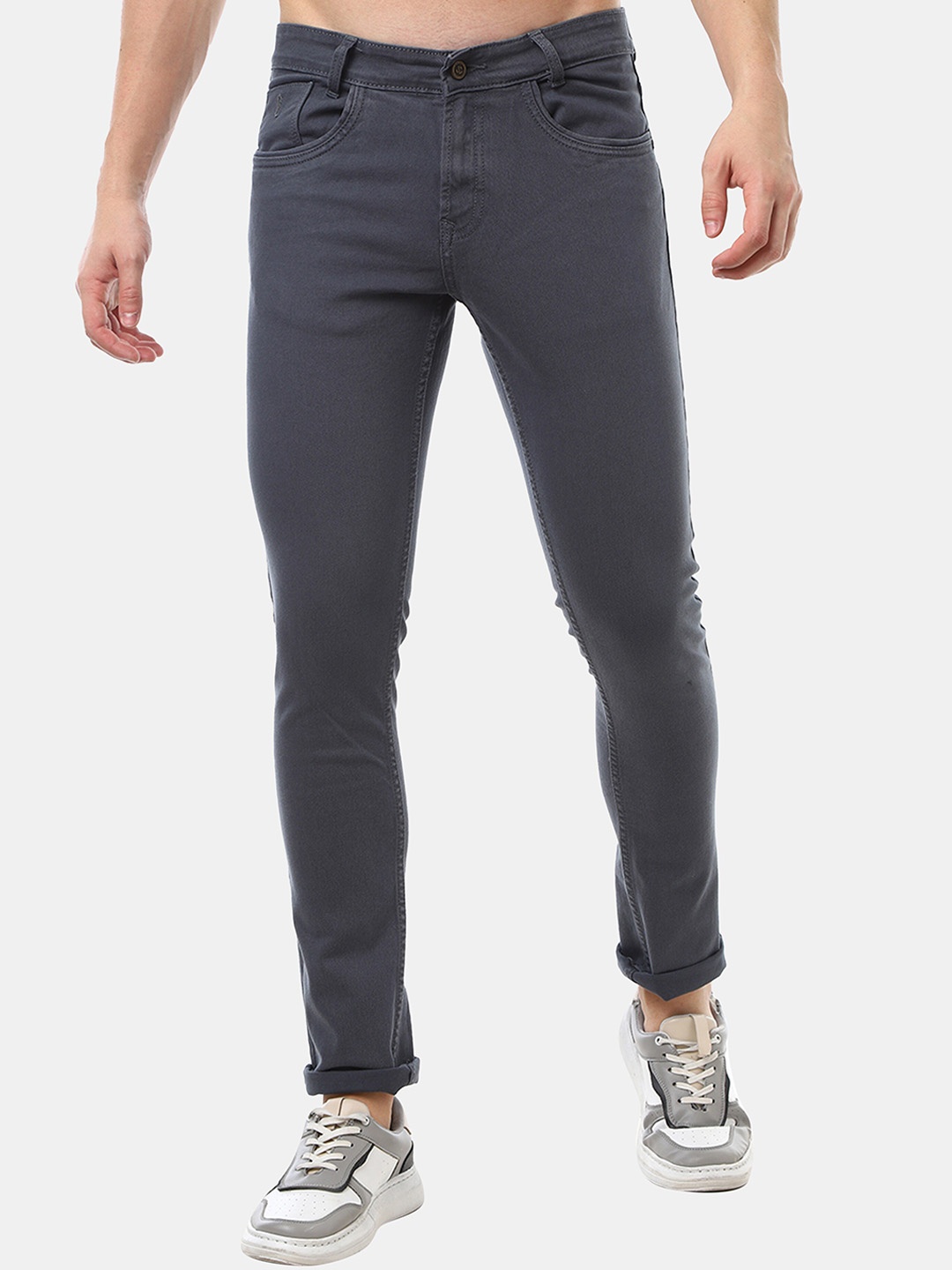 

Jean Cafe Men Jean Slim Fit Clean Look Jeans, Grey